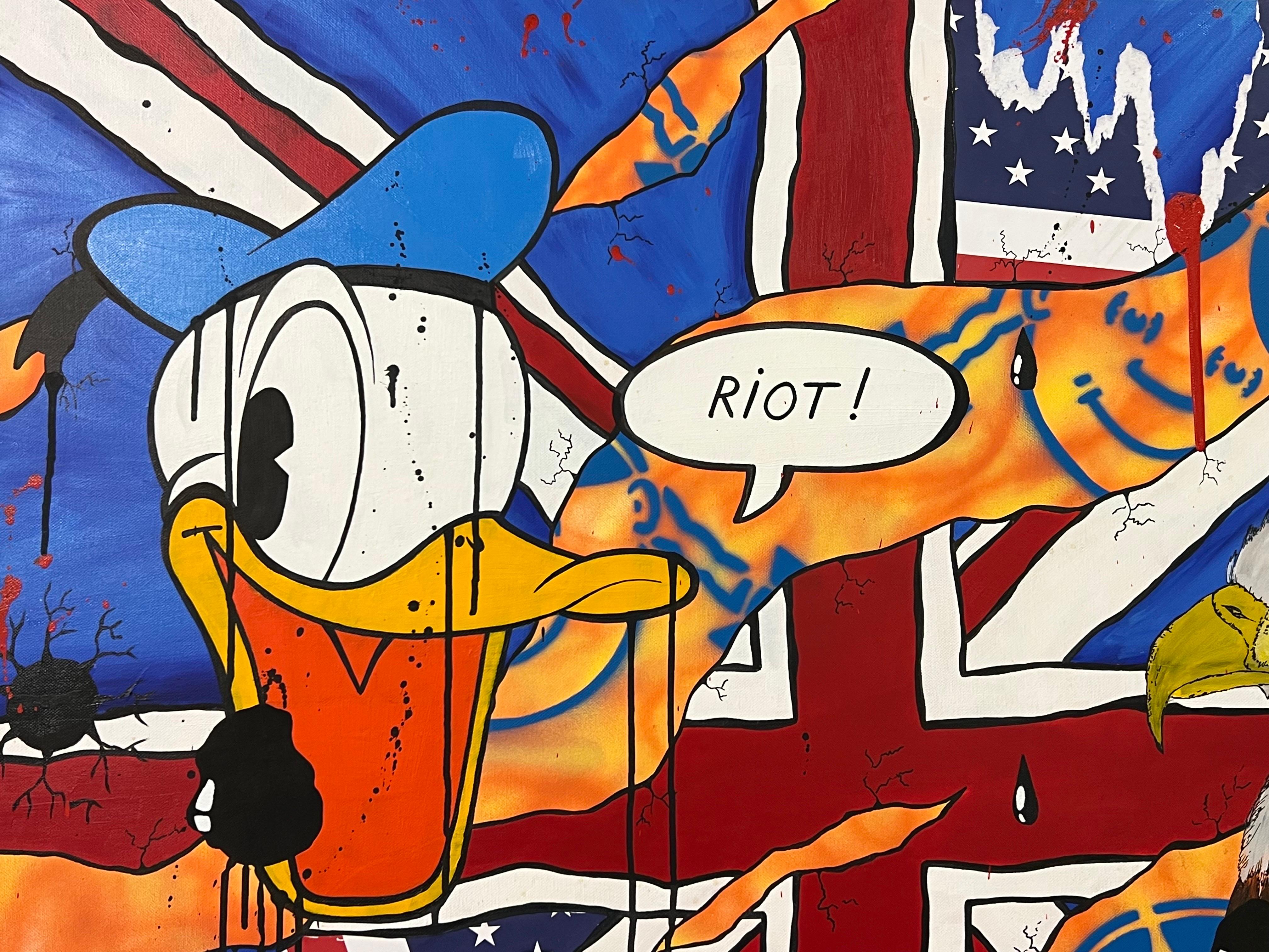 Donald Duck Shell Cartoon Contemporary Pop Art by British Urban Graffiti Artist For Sale 9