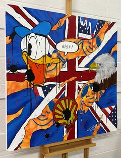 Dibujos animados del Pato Donald Arte pop contemporáneo del artista británico de graffiti urbano