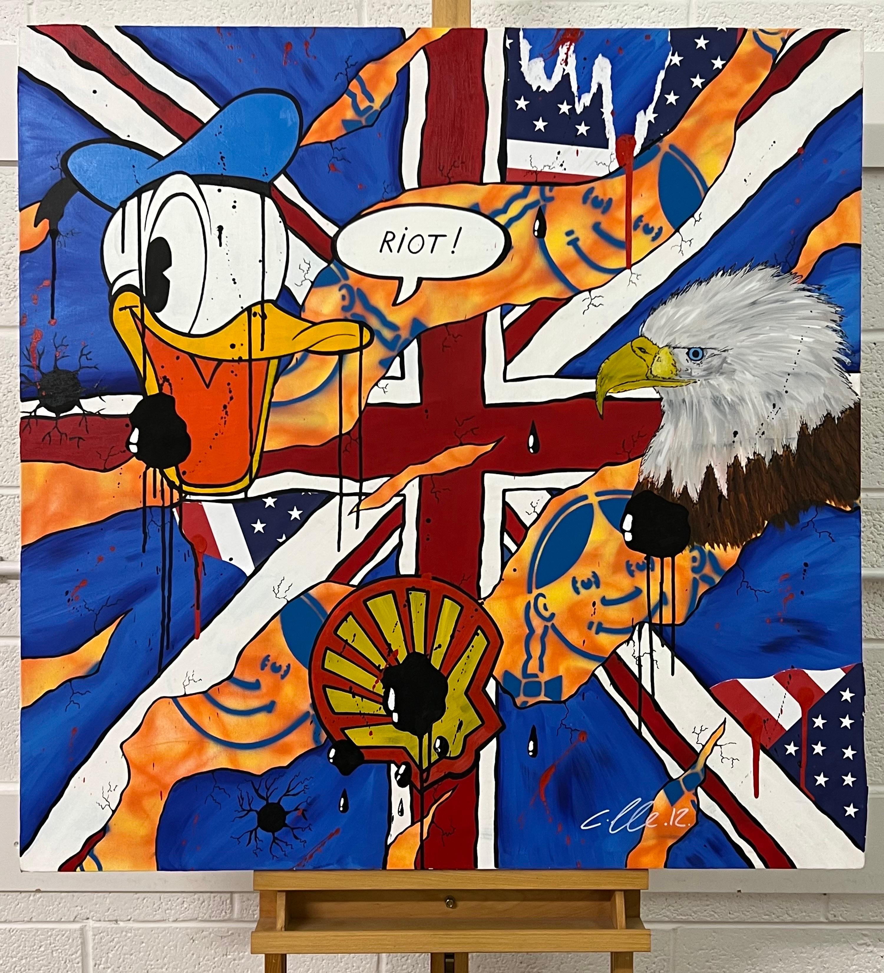 Donald Duck Shell Cartoon-Zeitgenössische Pop-Art des britischen Graffiti-Künstlers im Angebot 1