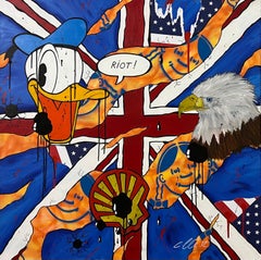 Donald Duck Shell Cartoon Contemporary Pop Art by British Urban Graffiti Artist