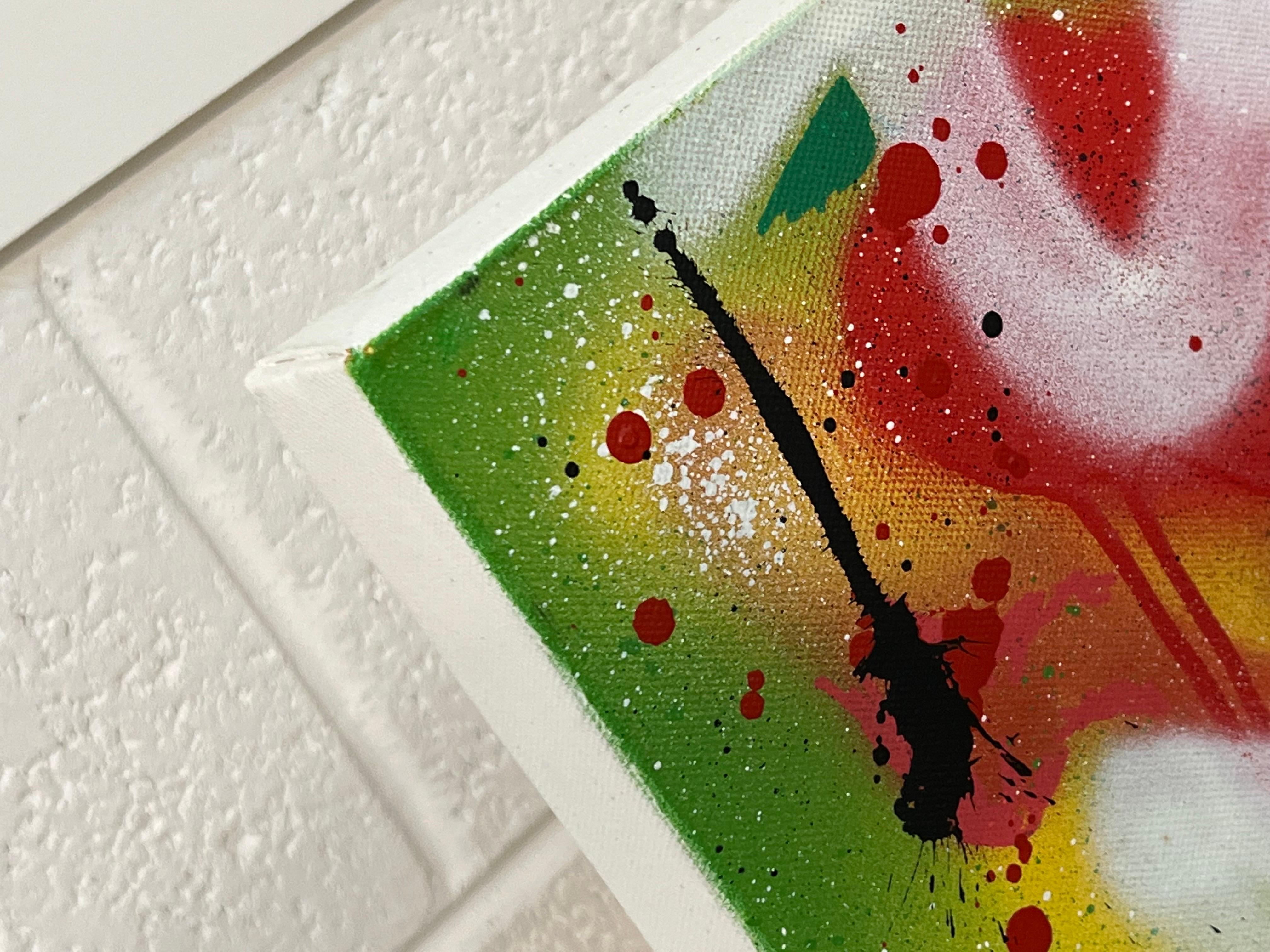 Flowers & Paint - Peinture Pop Art sur fond abstrait d'un artiste graffiti britannique 8