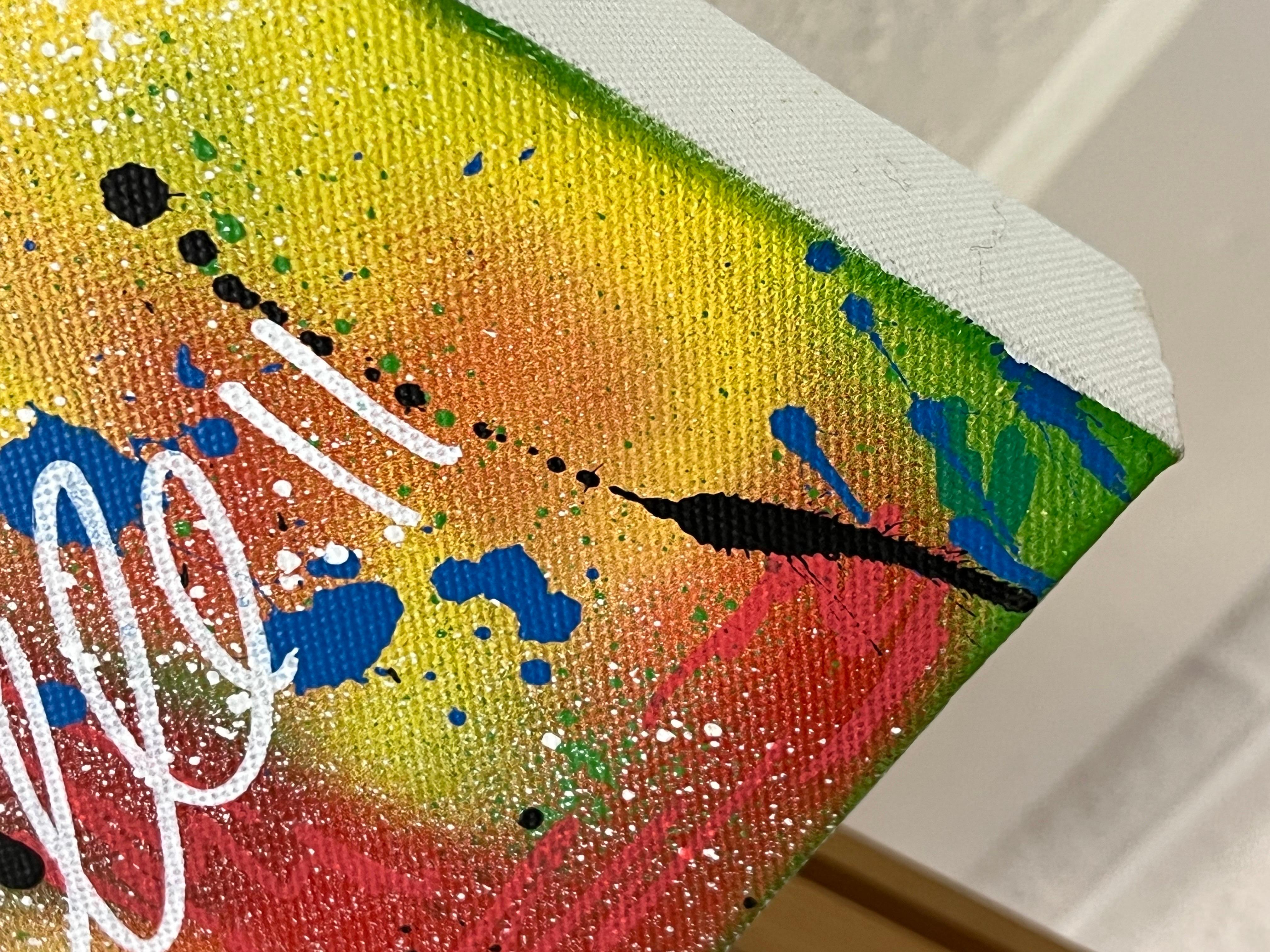 Flowers & Paint - Peinture Pop Art sur fond abstrait d'un artiste graffiti britannique 10