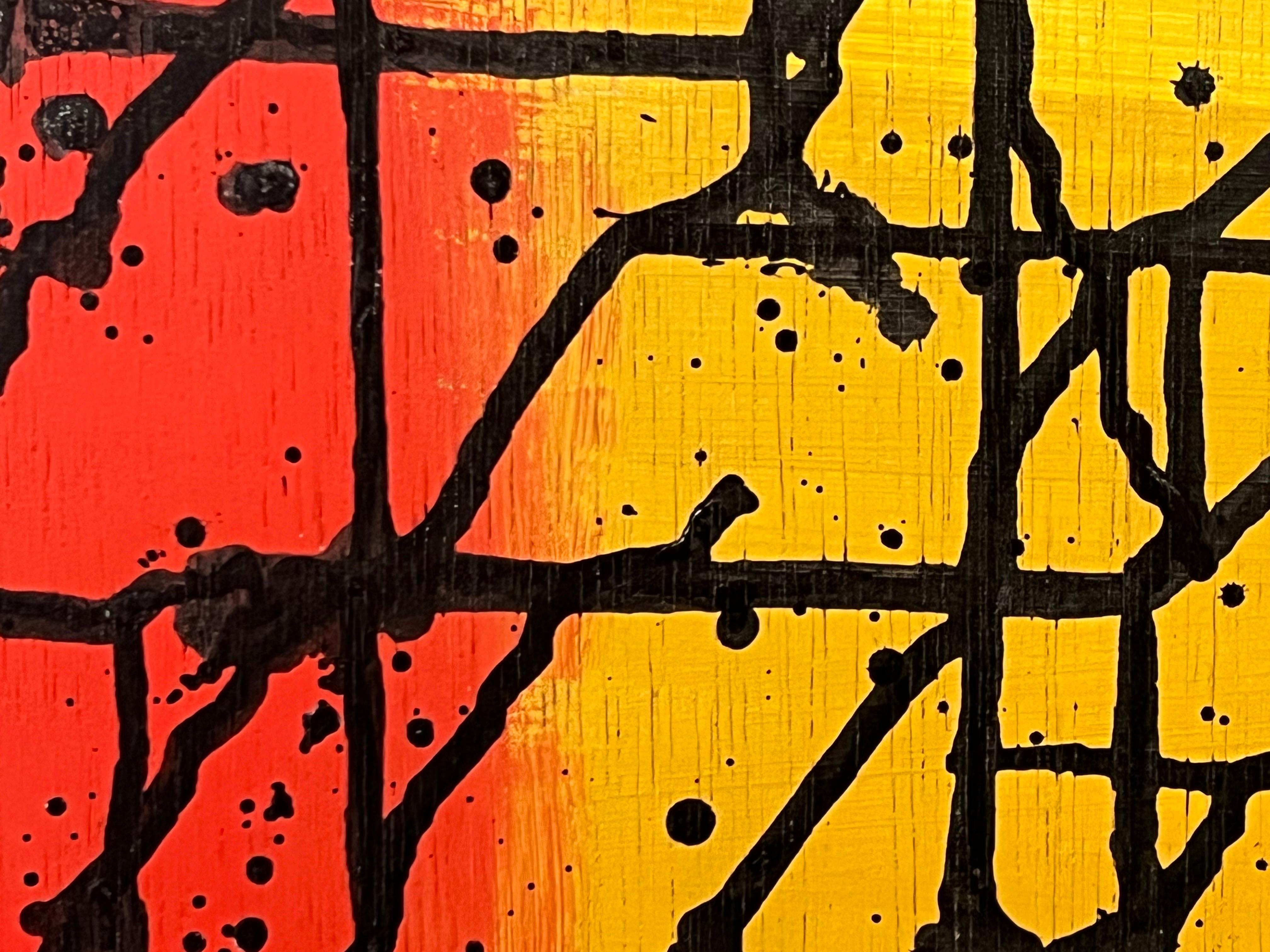'Fractured Mind' - Pittura astratta su tavola di un artista britannico di graffiti in vendita 5