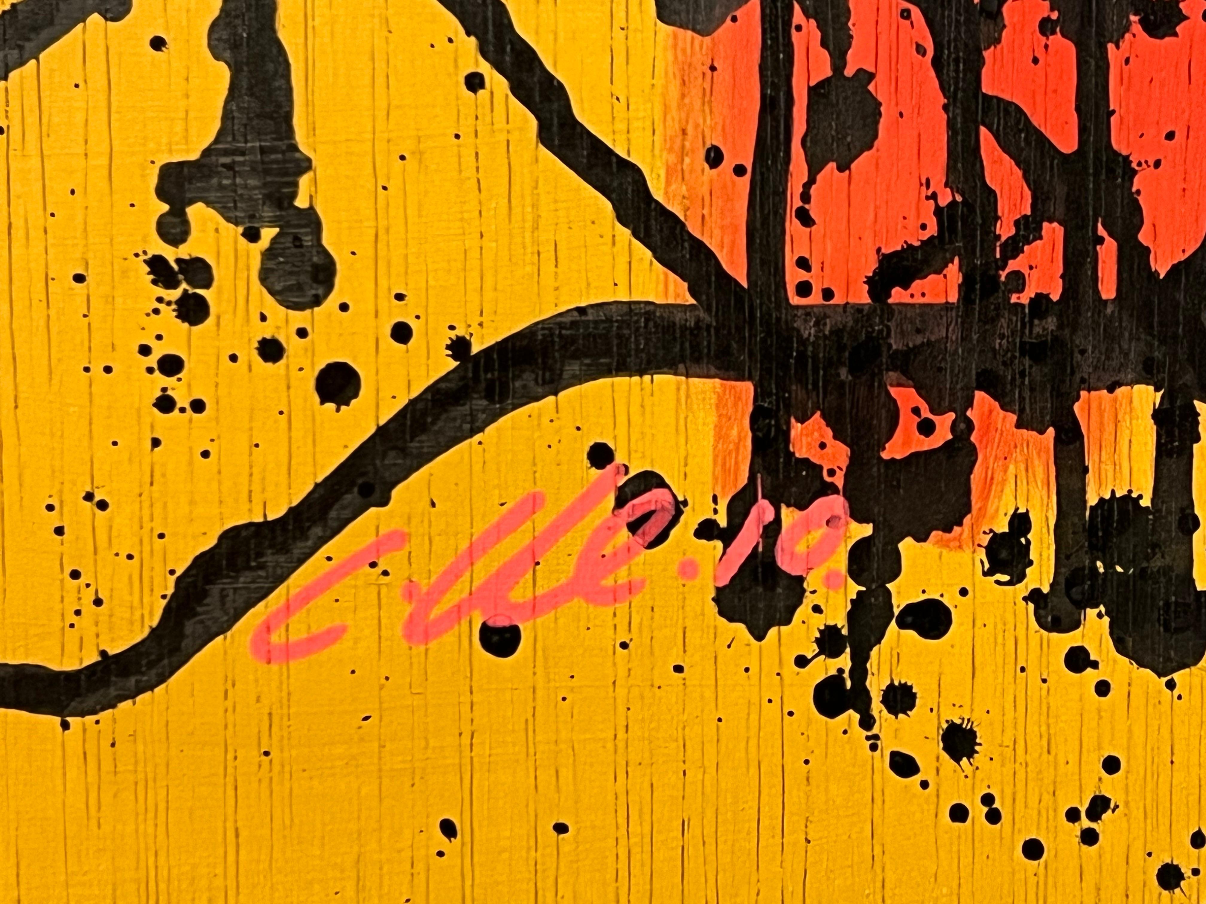 „Fractured Mind“ – Abstraktes Gemälde auf Karton des britischen Graffiti-Künstlers im Angebot 8