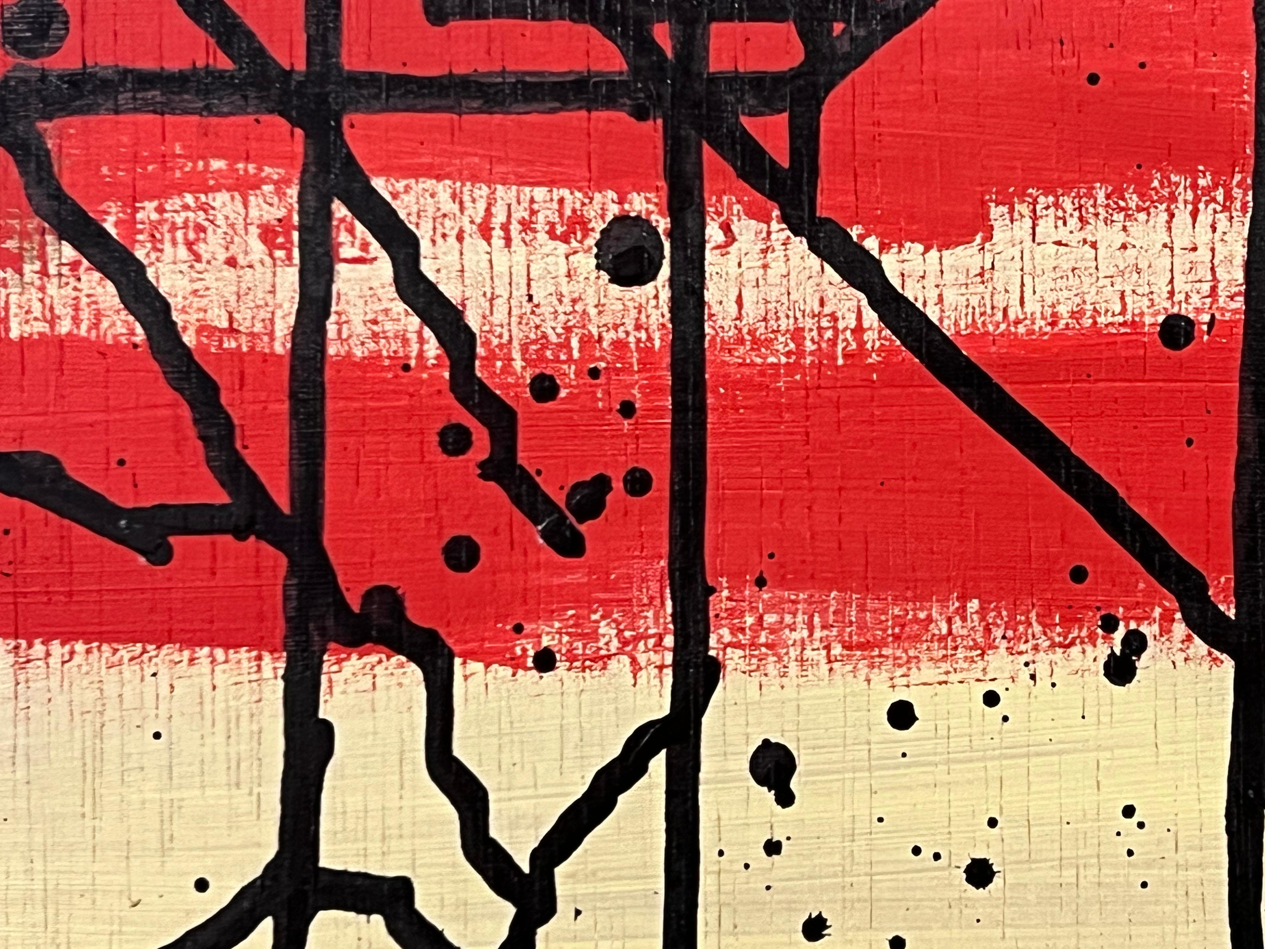 „Fractured Mind“ – Abstraktes Gemälde auf Karton des britischen Graffiti-Künstlers im Angebot 4