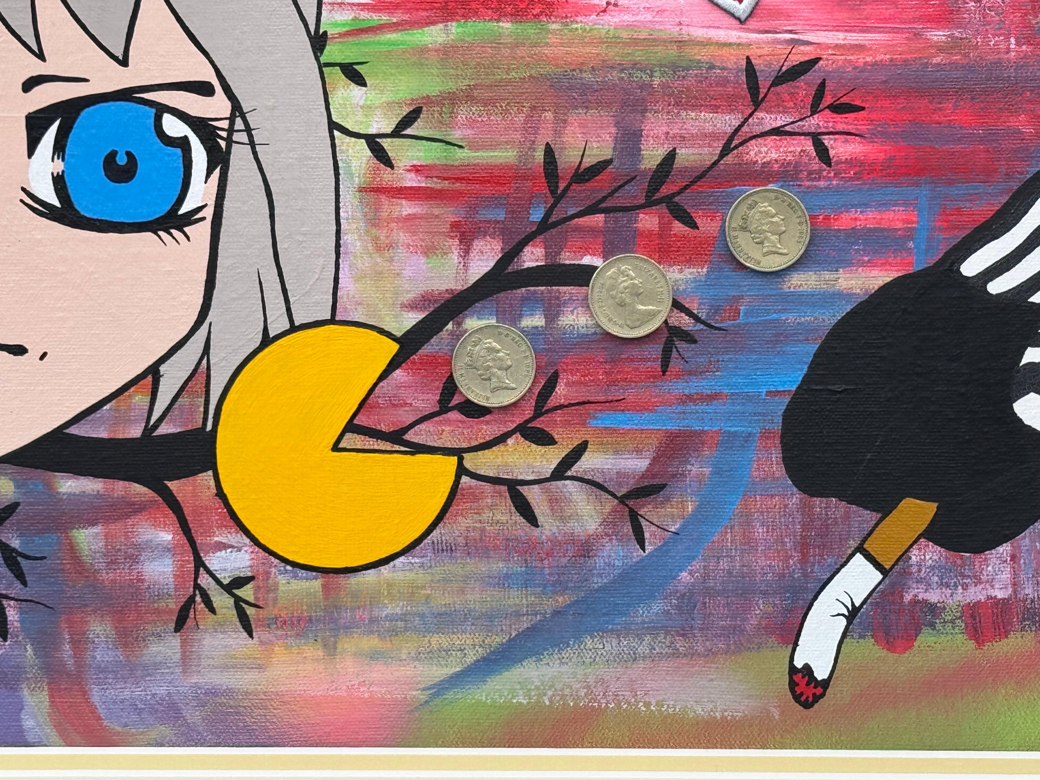 Mona Lisa Mickey Mouse Manga Cartoon Pop Art by British Urban Graffiti Artist For Sale 6