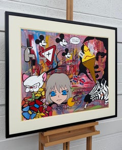 Mona Lisa Mickey Mouse Manga Cartoon Pop Art by British Urban Graffiti Artist