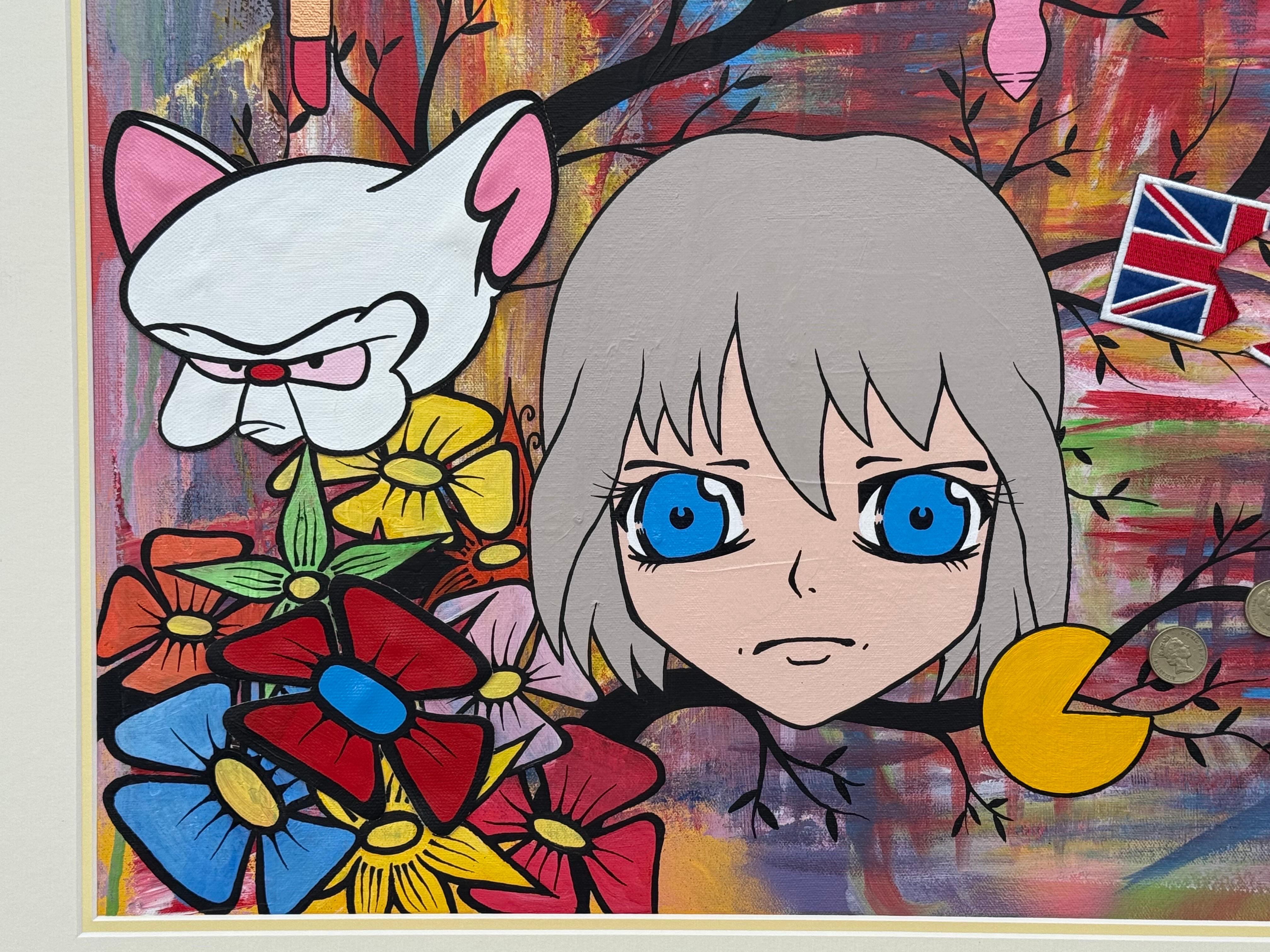 Mona Lisa Mickey Mouse Manga Cartoon Pop Art by British Urban Graffiti Artist For Sale 4