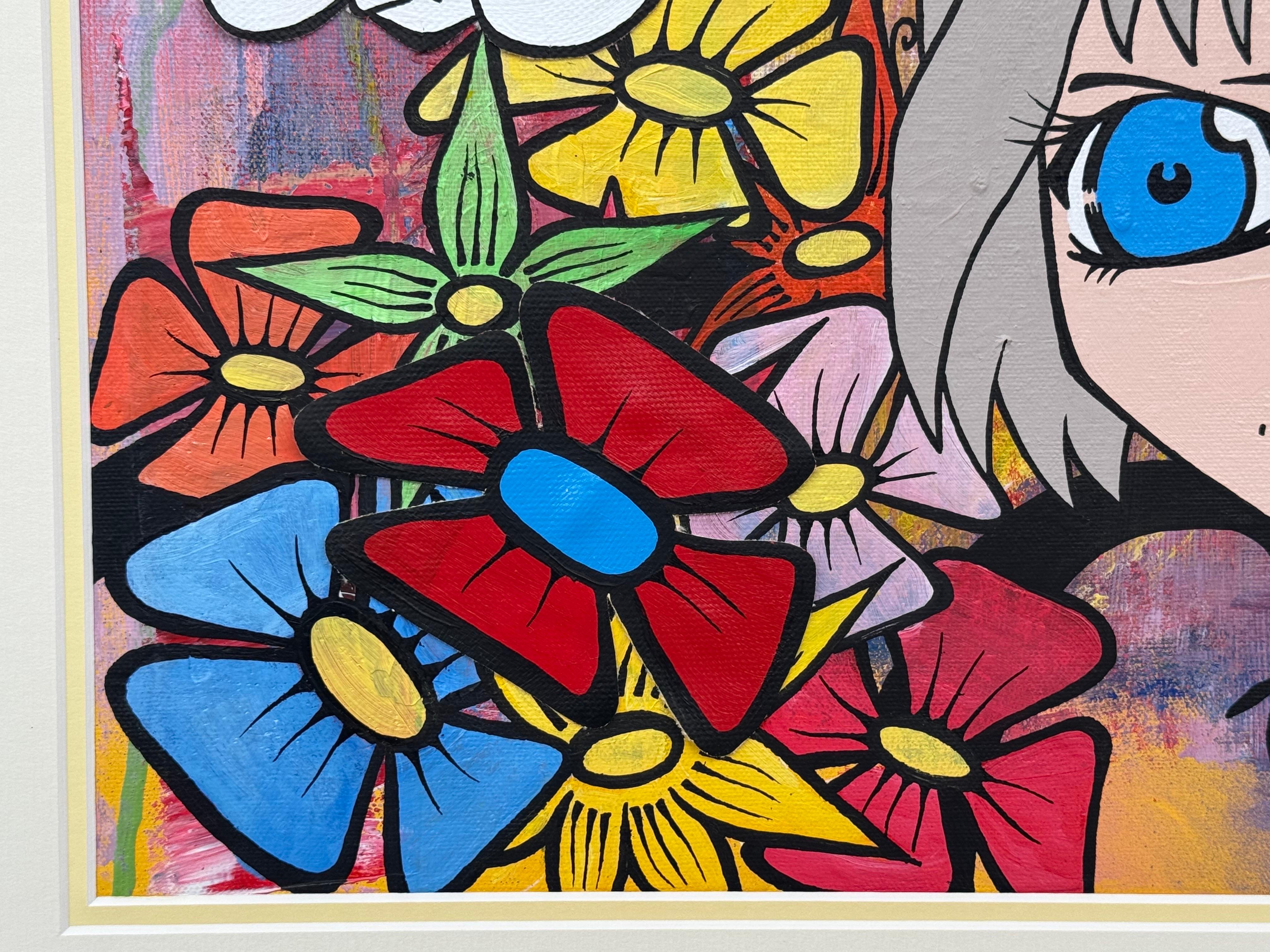 Mona Lisa Mickey Mouse Manga Cartoon Pop Art by British Urban Graffiti Artist For Sale 5