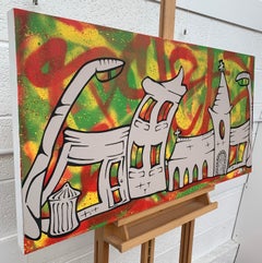 Silver Street with Abstract Background Pop Art by British Urban Graffiti Artist