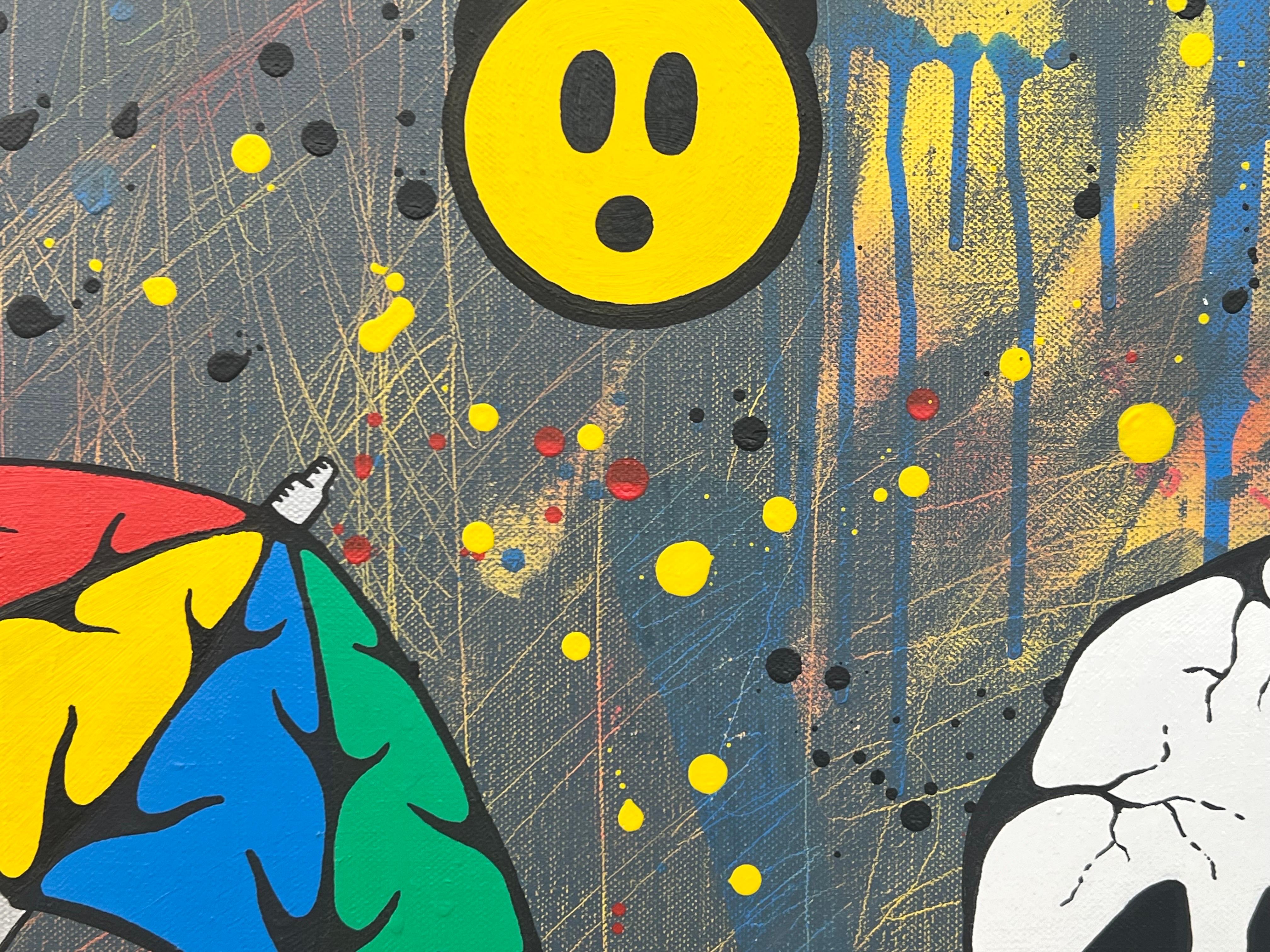 kull und Emoji Pop-Art auf abstraktem Hintergrund des britischen Graffiti-Künstlers im Angebot 13