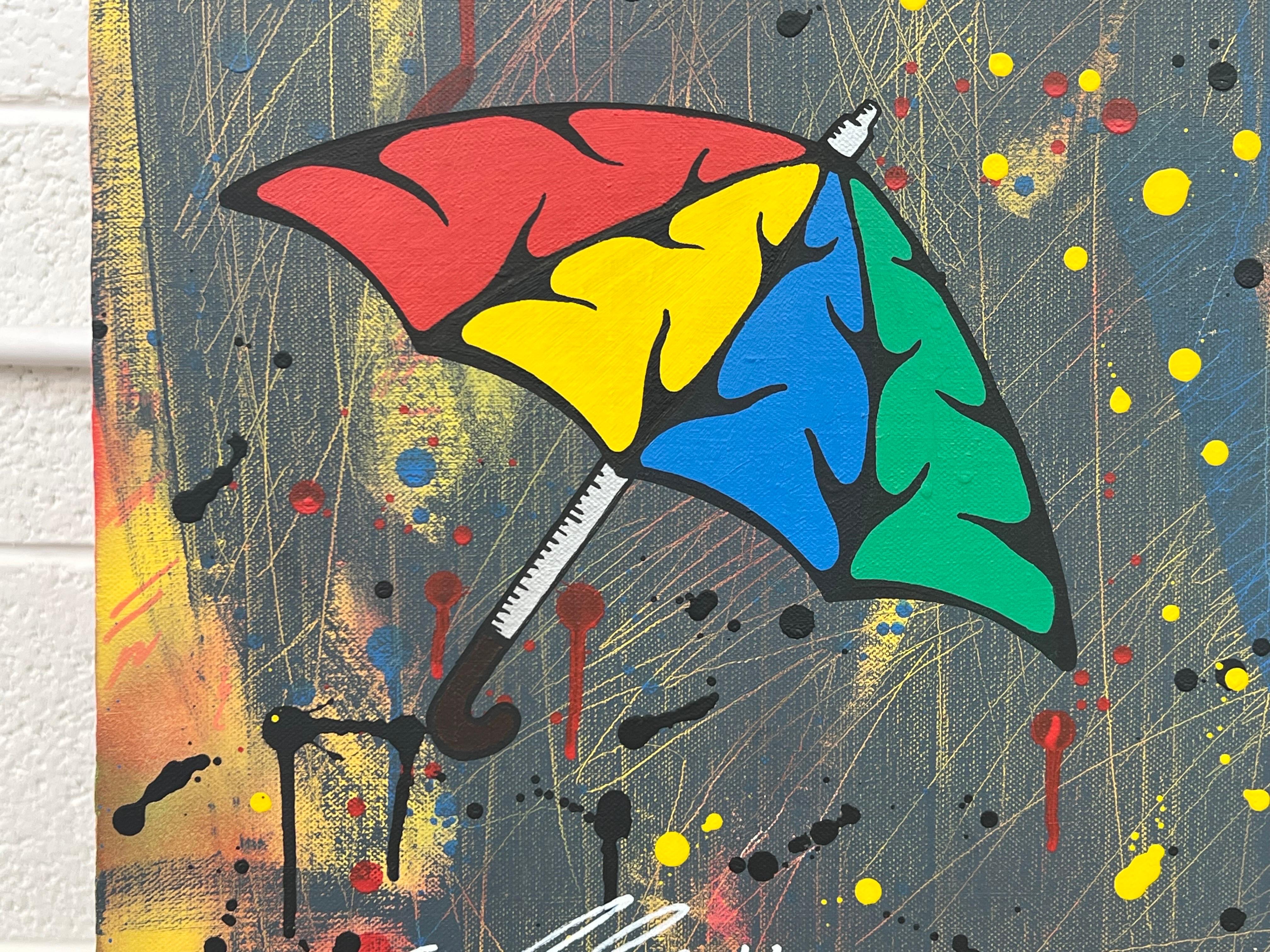Tête de mort et émoji Pop Art sur fond abstrait par un artiste graffiti britannique en vente 6