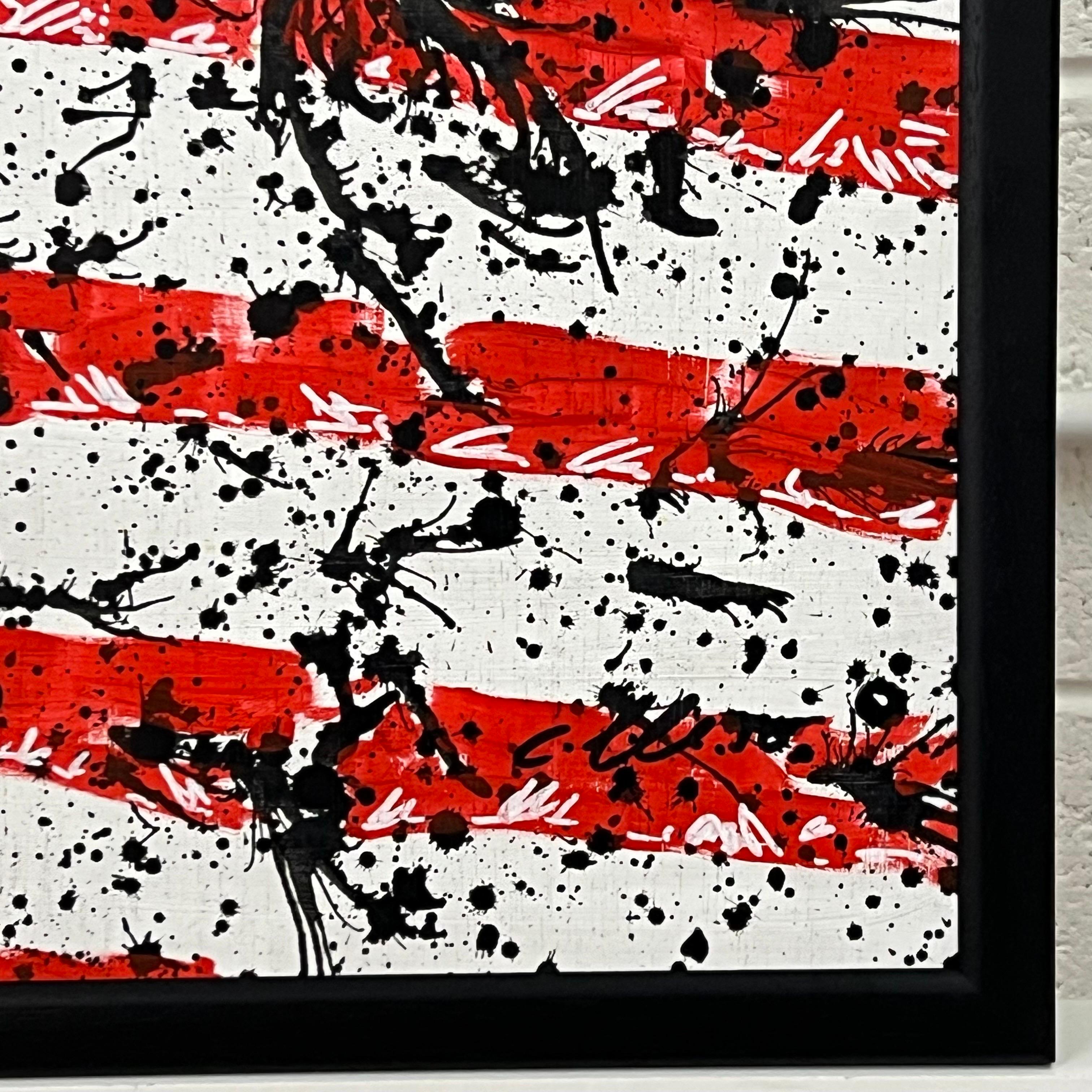 Peinture Stars & Stripes intitulée « A Bit Rich » par un artiste graffiti britannique - Pop Art Painting par Chris Pegg