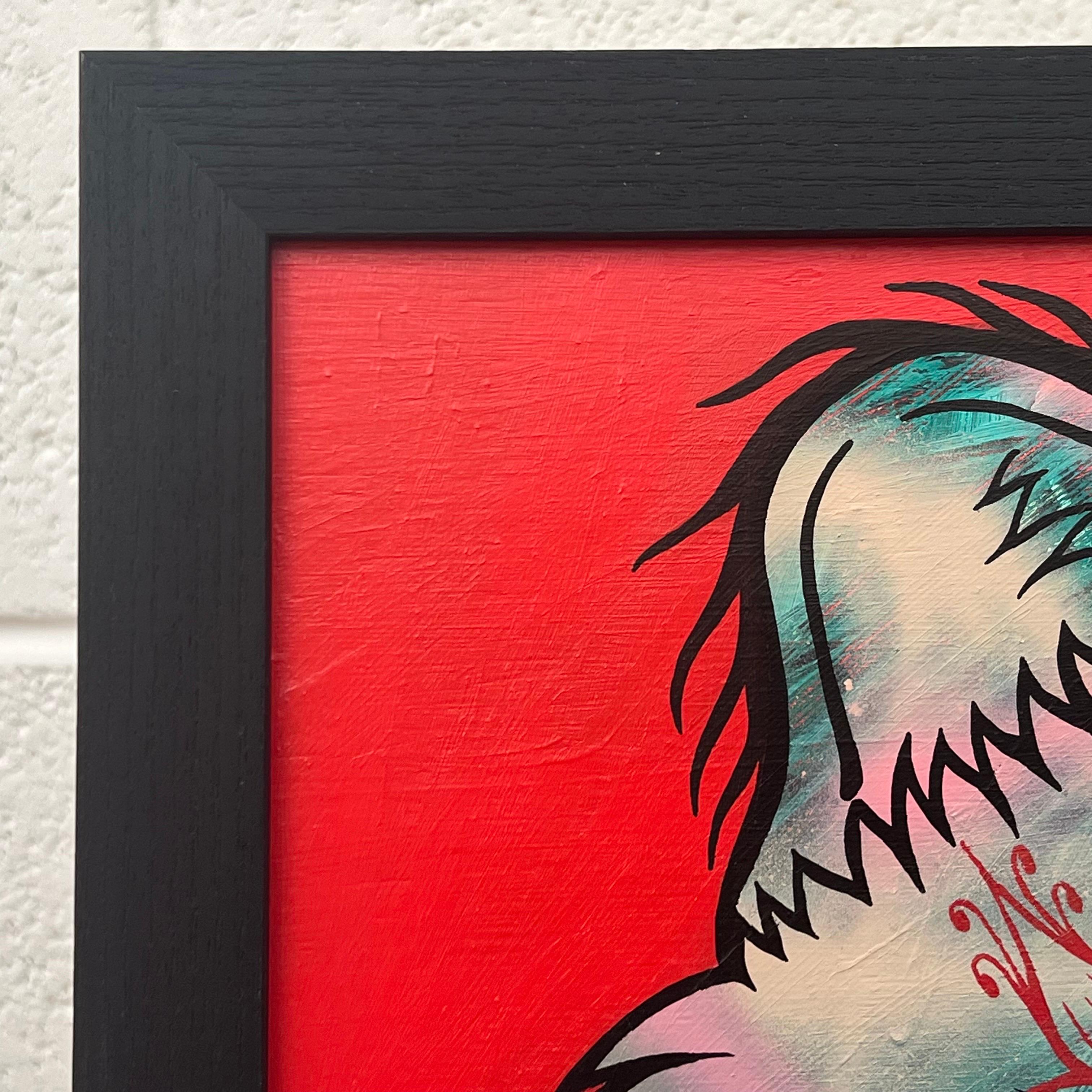 Retrato de Tigre Pop Art con Mandala Floral en Cadenas por Artista Graffitero Británico en venta 9