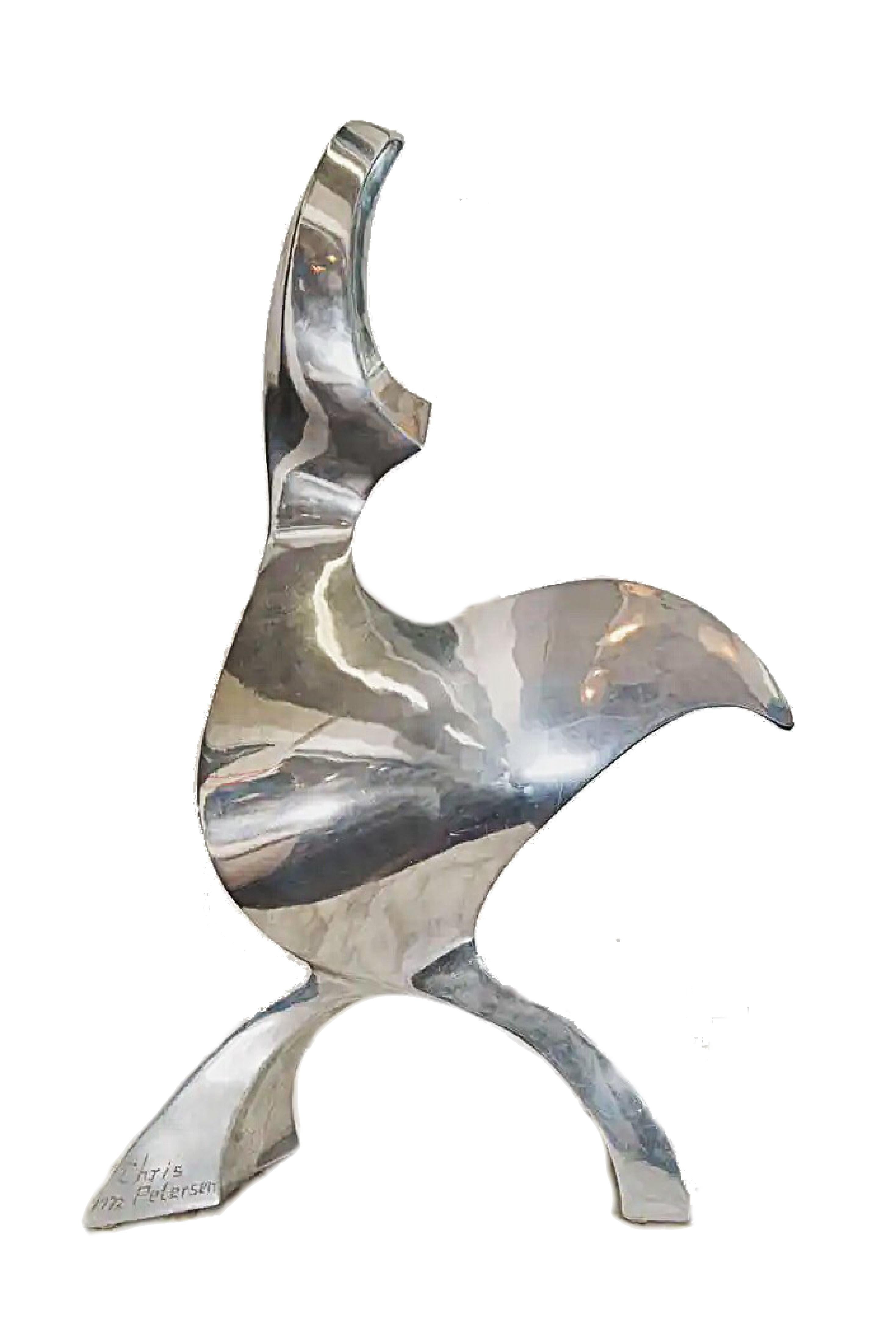 Fine XX secolo Chris Petersen, Scultura astratta americana di metà secolo, firmata e datata 1972 in vendita