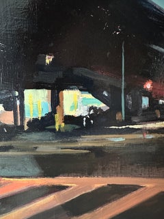 "A Fork in the Road", Impressionist, Stadtlandschaft, Boston, Ölgemälde, 2023