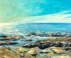 "Bass Rocks", Impressionist, Landscape, Cape Ann, Sea, Oil Painting, 2020