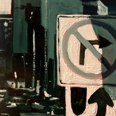 "East Berkeley y Harrison Ave", Paisaje urbano, Boston, Rojo, Pintura al óleo, 2019