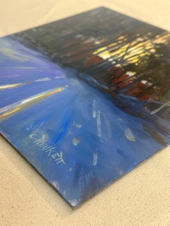 "Last Light at the Cove", Zeitgenössische Winterlandschaft, Ölgemälde