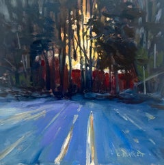 "Last Light at the Cove", Zeitgenössische Winterlandschaft, Ölgemälde