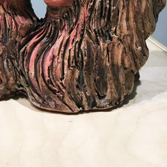 "Selfie" , Surrealistic Stoneware Sculpture with Glaze and Underglaze