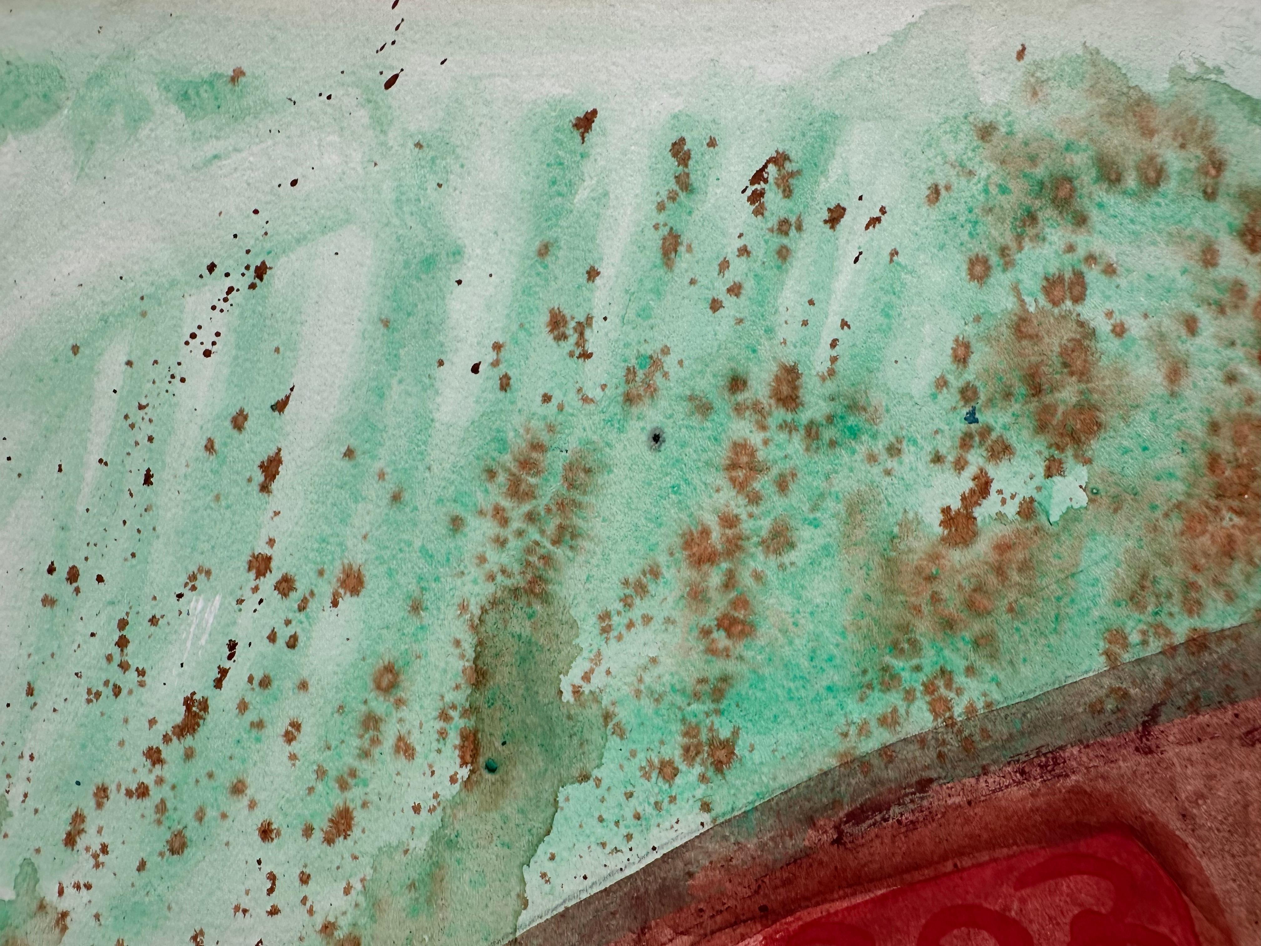 Chris Ritter (1906-1976). Abstract Composition ca. 1960. 

Watercolor on rag paper, sheet measures 17.5 x 22 inches. 

Sheet is loose and unmounted. Unframed. 

Estate stamps500 on verso. 

Chris Ritter, painter, printmaker, educator, and gallerist,