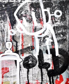 Chris RWK Pintura de técnica mixta sobre lienzo, Tómatelo a pecho, 2014