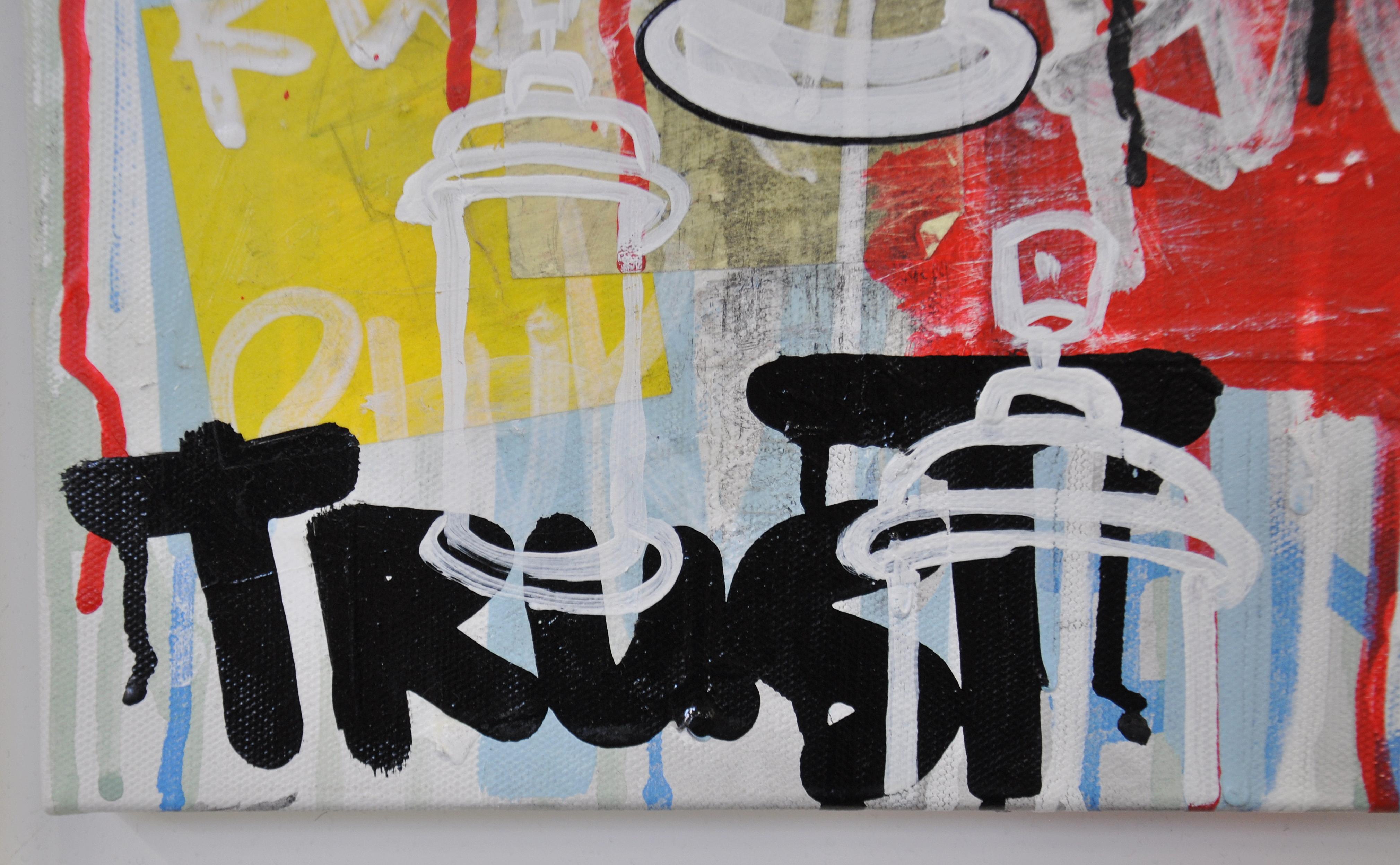 Chris RWK Pintura de técnica mixta sobre lienzo, Tómatelo a pecho, 2014 Otro en venta