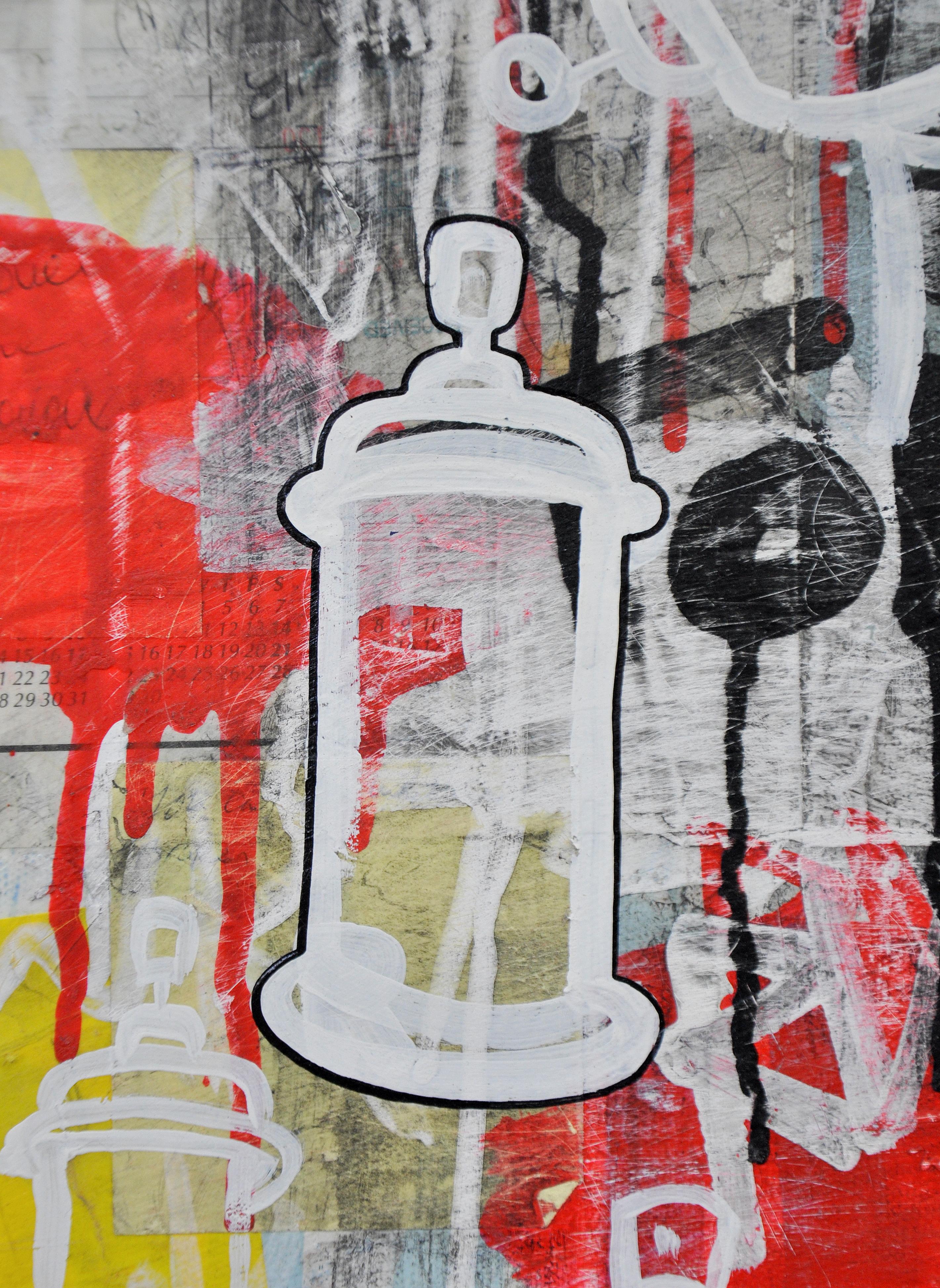 Chris RWK Pintura de técnica mixta sobre lienzo, Tómatelo a pecho, 2014 Estadounidense en venta