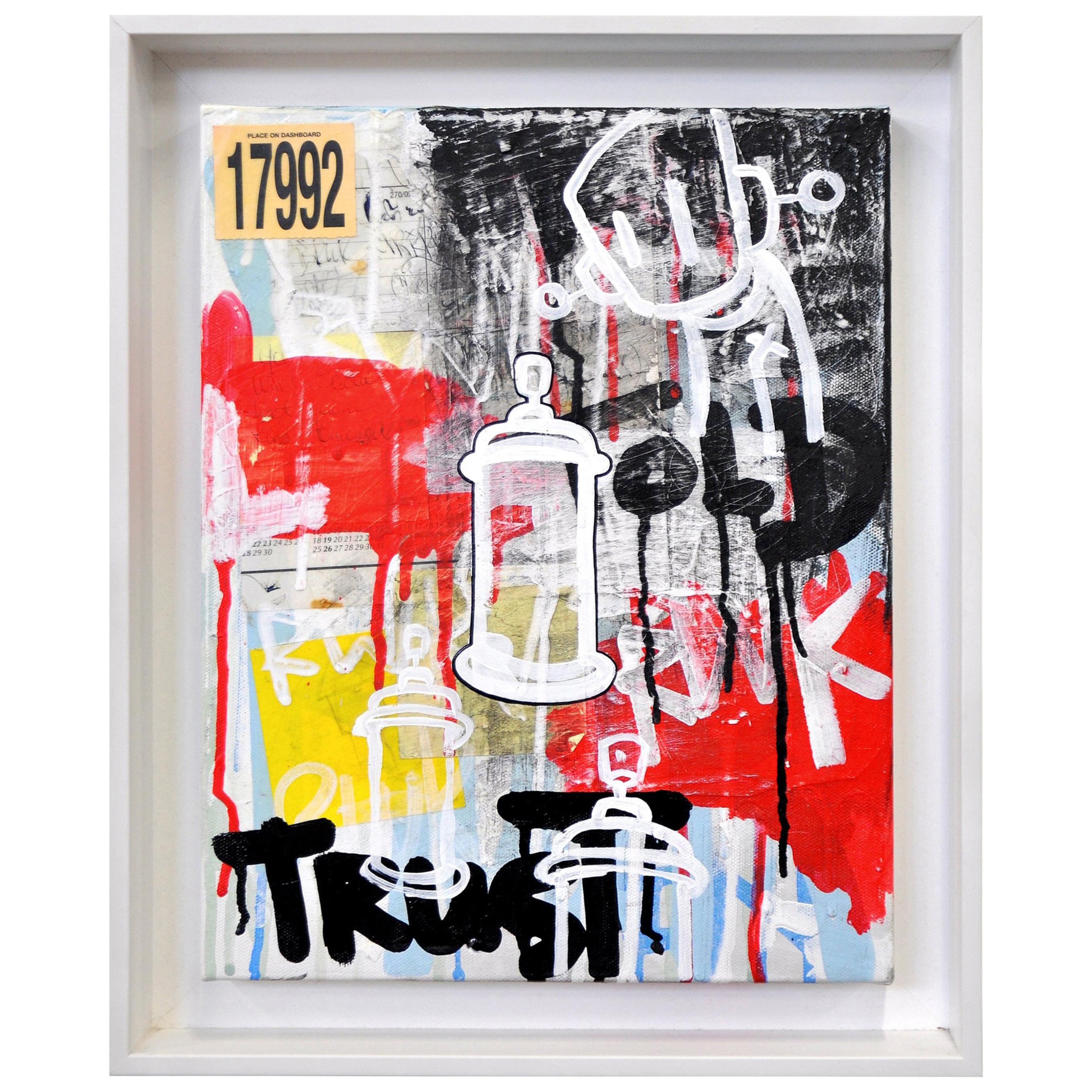 Chris RWK Mixed-Media Painting on Canvas, Take This to Heart, 2014 For Sale