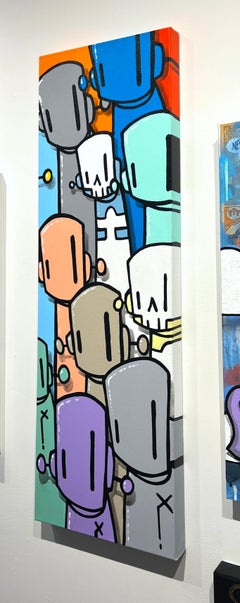 colorful acrylic on canvas robot pop art contemporary street art