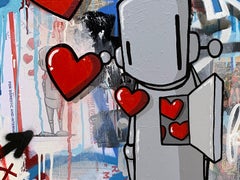 „Get us through this“  30x24 Zoll Acryl, Sprühfarbe und Mischtechnik auf Leinwand