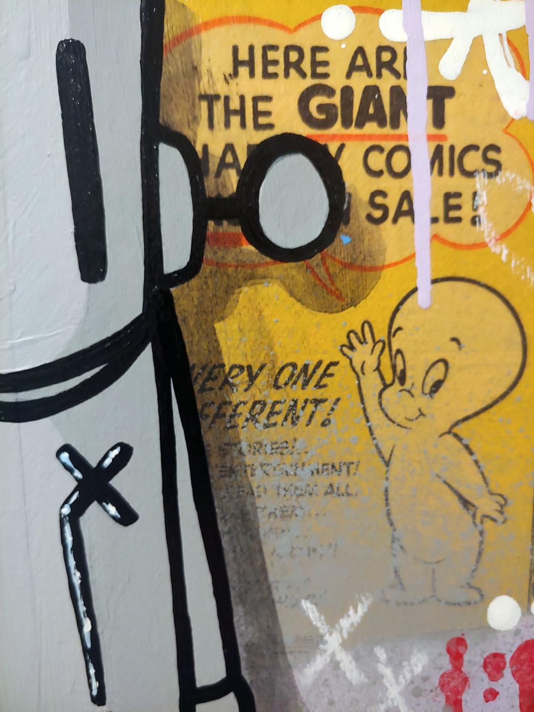 Hard Times Make Beautiful Results, 2025 - Gray Figurative Painting by Chris RWK