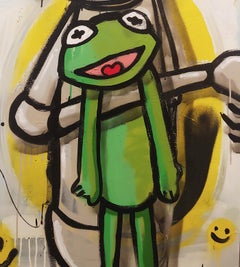 „Auf der Suche nach Regenbögen“ – Acryl- und Sprühfarbe auf Leinwand