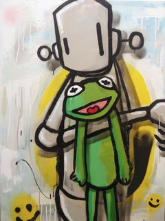 „Auf der Suche nach Regenbögen“ – Acryl- und Sprühfarbe auf Leinwand