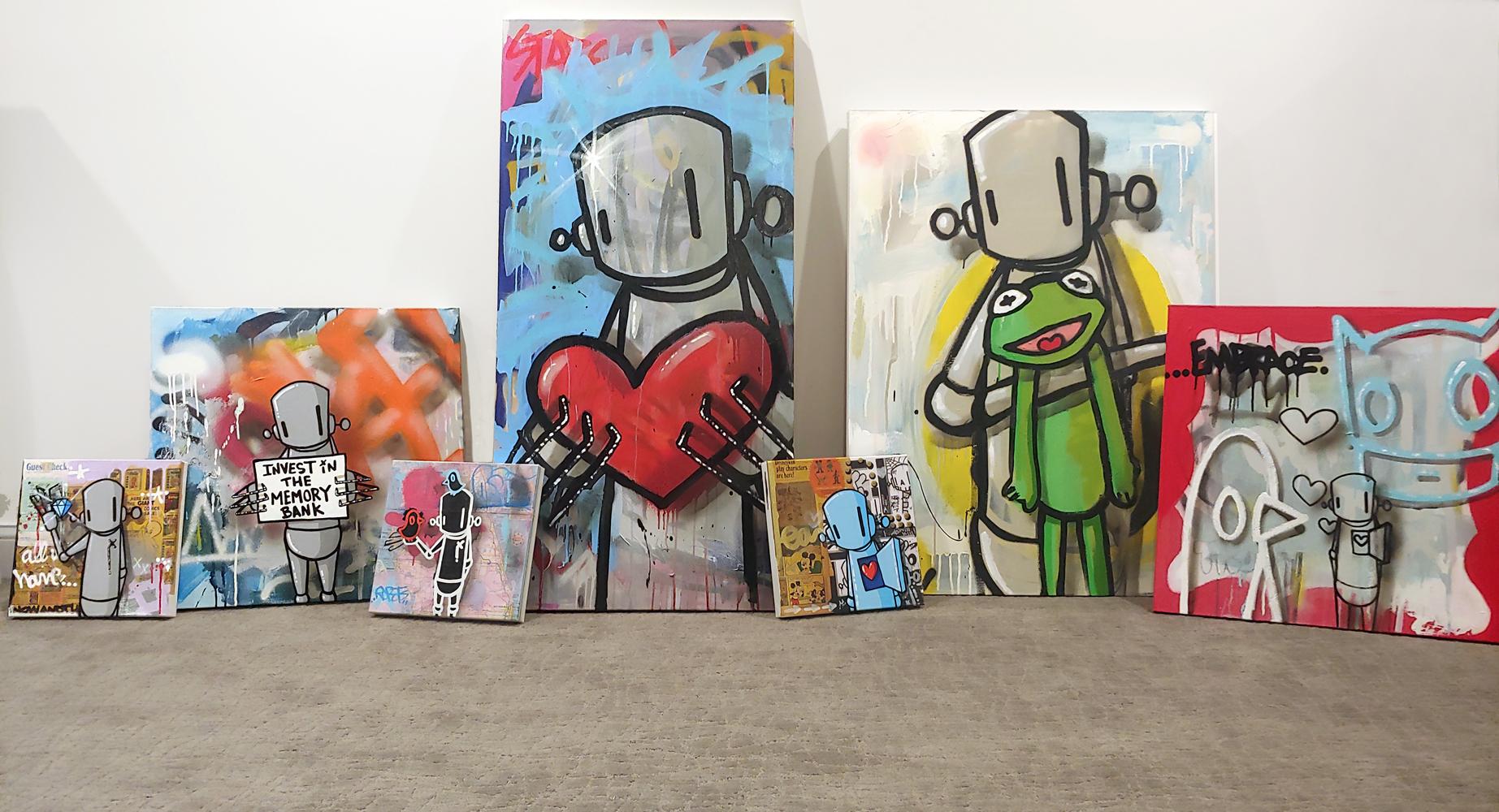 Navigating Through the Storm, 2025 - Brown Figurative Painting by Chris RWK