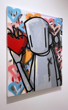 Proof of Life (2022), Chris RWK street art, aerosol art, graffiti, drips, hearts