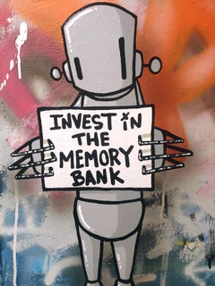 «Real Time Investor». Acrílico y pintura en spray sobre lienzo