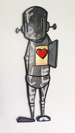 "Steel My Heart" Forever and Ever metal cutout with Gold leaf and acrylic 26x10"