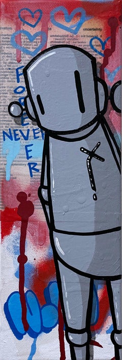 Quand Never Is Forever (2022), Chris RWK street art, cœurs d'aérosol graffitis