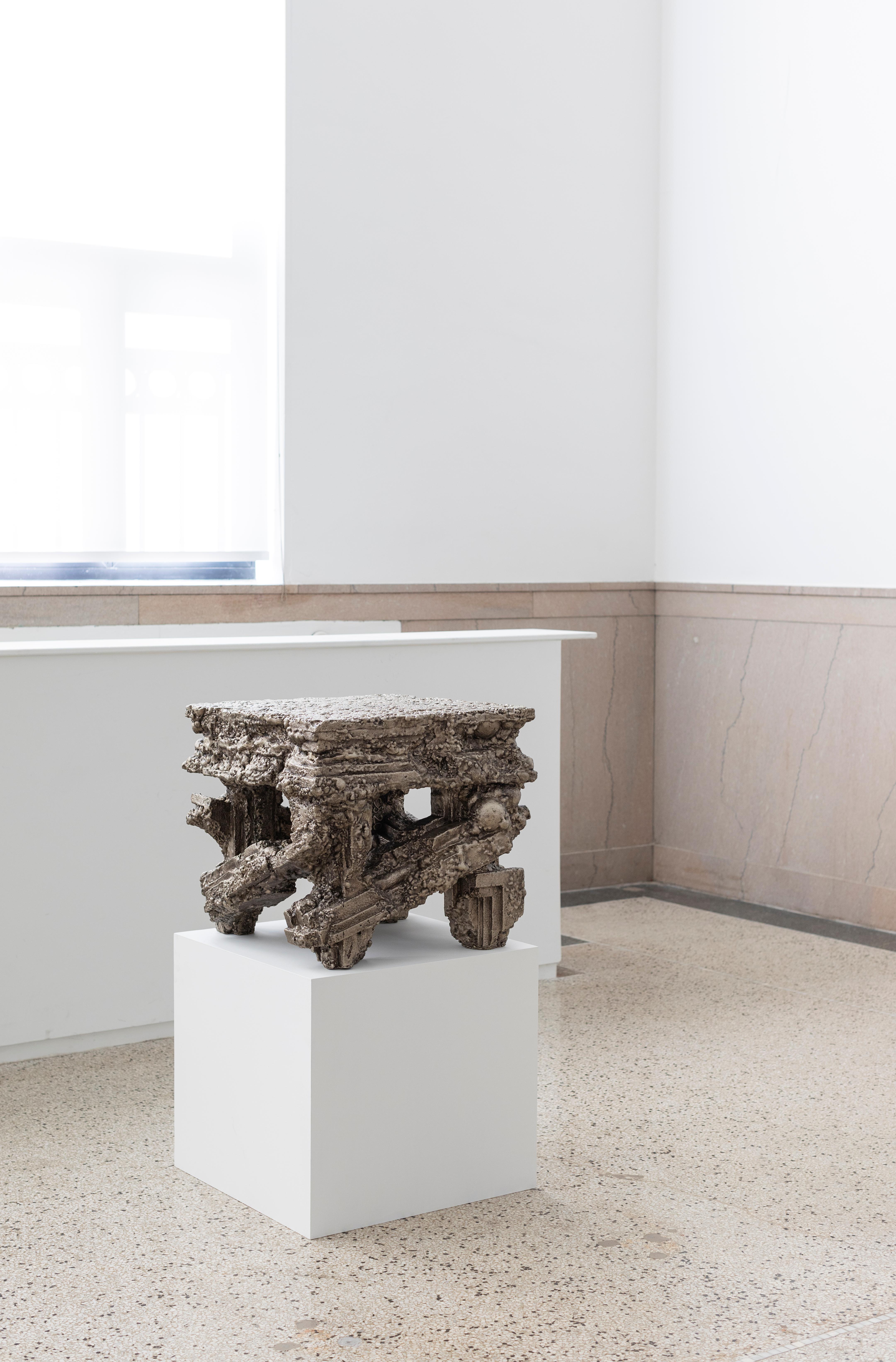 Chris Schanck [American, b. 1975]
Ore Table, 2020
Cast white bronze
19.5 x 22 x 22 inches
50 x 56 x 56 cm
Edition of 8

Designer Chris Schanck’s work embraces the tension between dilapidation and opulence, asking us to find unconventional