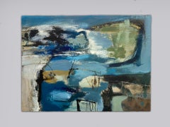 Against the Sky: Gestural Abstract Landscape Oil Painting by Chris Sims