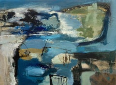 Against the Sky: Gestural Abstract Landscape Oil Painting by Chris Sims
