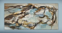 Coastal Movements: Gestural Abstract Oil Painting by Chris Sims