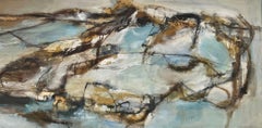 Coastal Movements: Gestural Abstract Oil Painting by Chris Sims