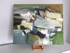 Common Ground: Gestural Abstract Landscape Painting with Blue and Green