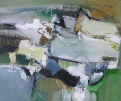 Common Ground: Gestural Abstract Landscape Painting with Blue and Green