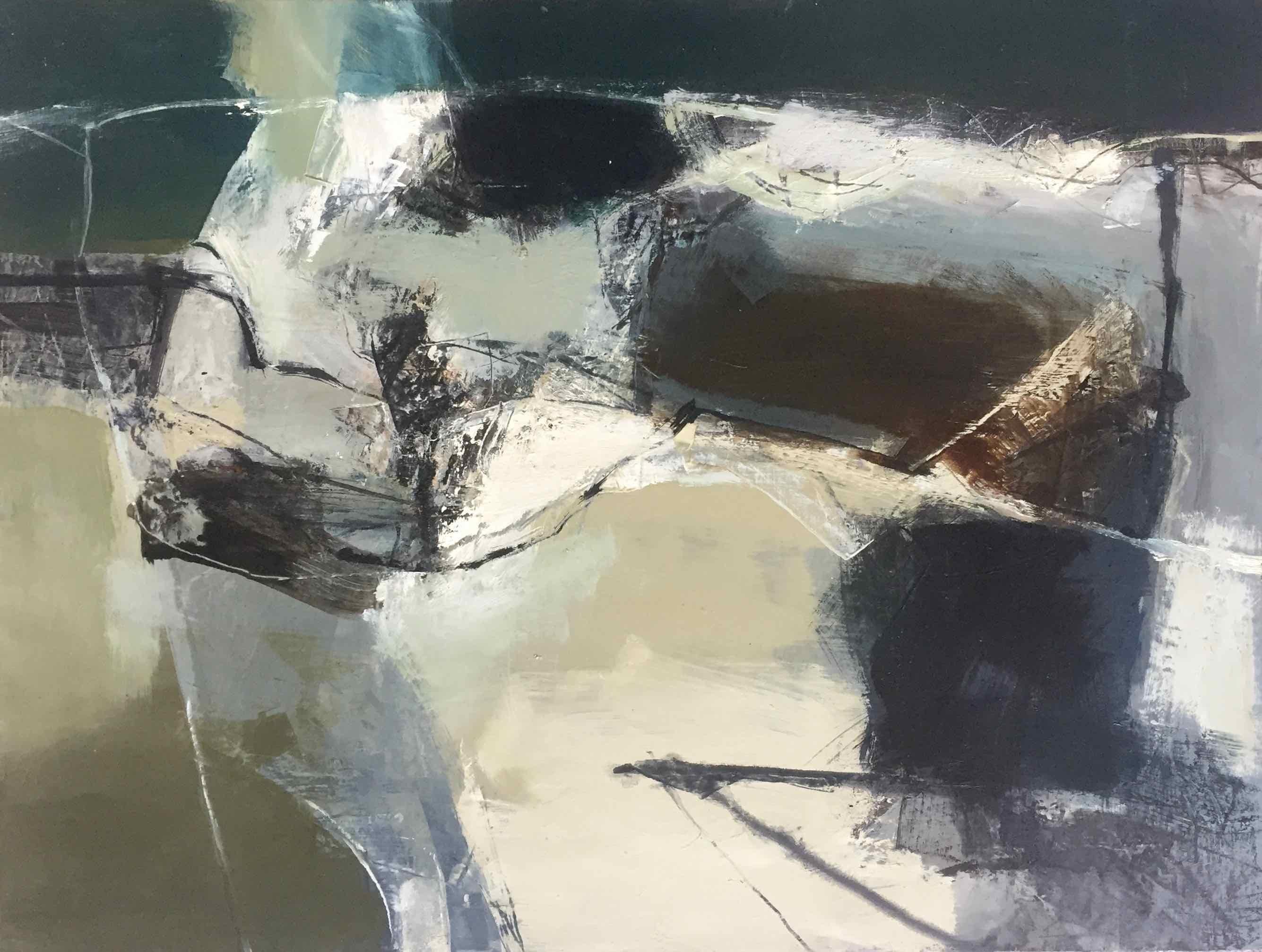 Chris Sims Sea Change Gestural Abstract Landscape Oil Painting in