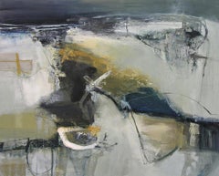 Reaching Further: Gestische abstrakte Landschaft, Ölgemälde von Chris Sims