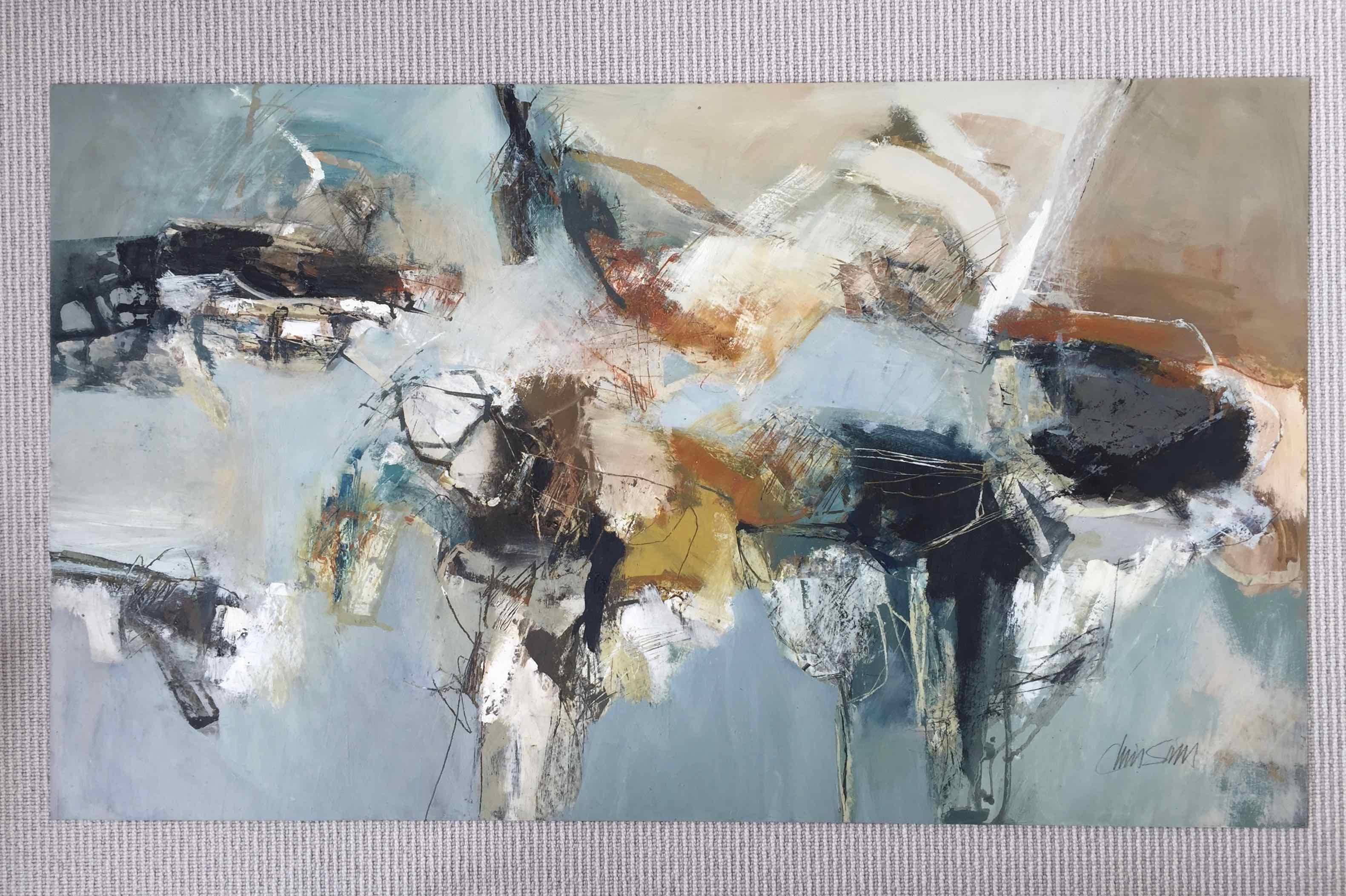 Second Sight: Contemporary Abstract Landscape Oil Painting by Chris Sims For Sale 7